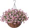 Artificial Faux Hanging Plants Flowers Basket for Spring Outdoor Decoration, Fake Silk Daisy UV Resistant Look Real with Eucalyptus Leaves Summer Outside Decor for Home Patio Garden